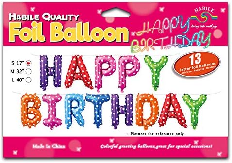 HBD MULTICOLOR FOIL BALLOONS SET 13PCS