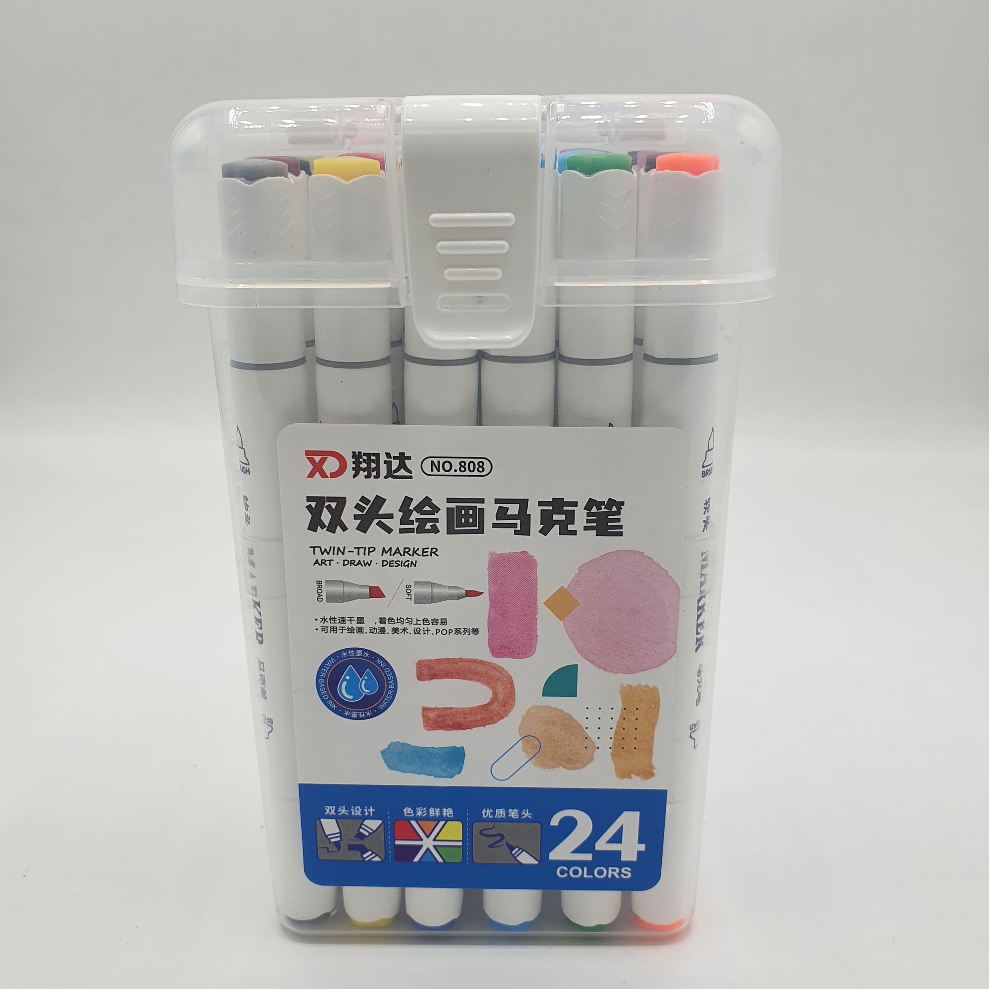 XIANGDA TWIN TIP MARKER 24 PCS BOX