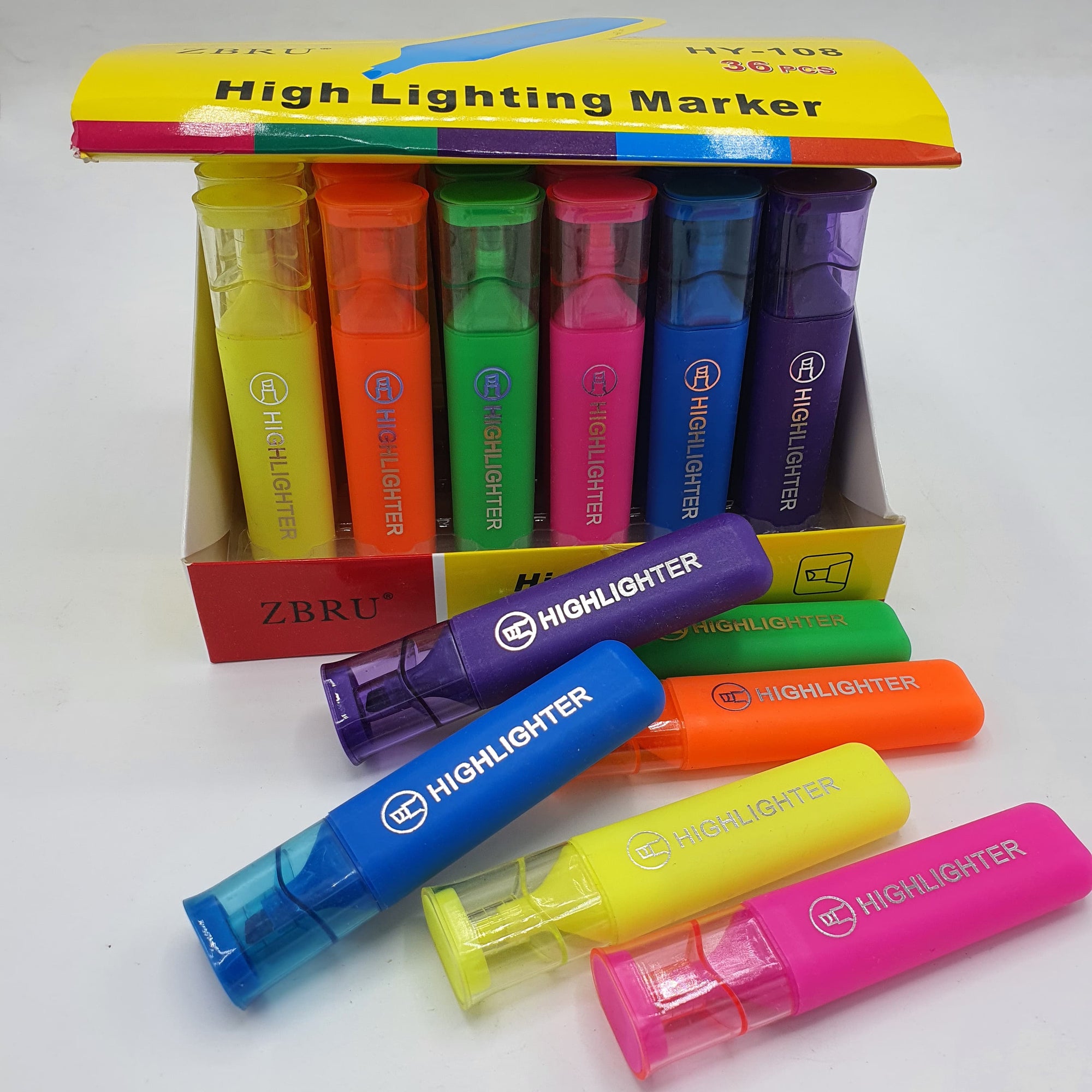 PACK OF 36 HIGHLIGHTERS - ZBRU HIGHLIGHTER 36PC