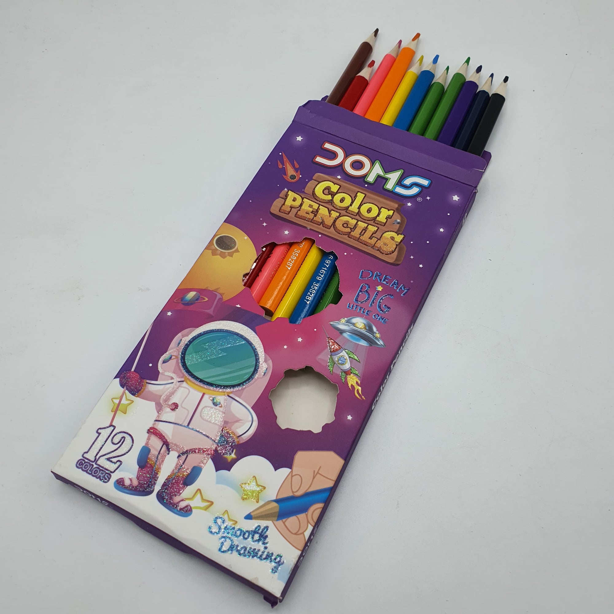 DOMS COLOR PENCIL 12 PCS | DOMS Color Pencils – 12 Shades, Jumbo Size | Extra Thick Color Pencils for Kids Drawing & Coloring