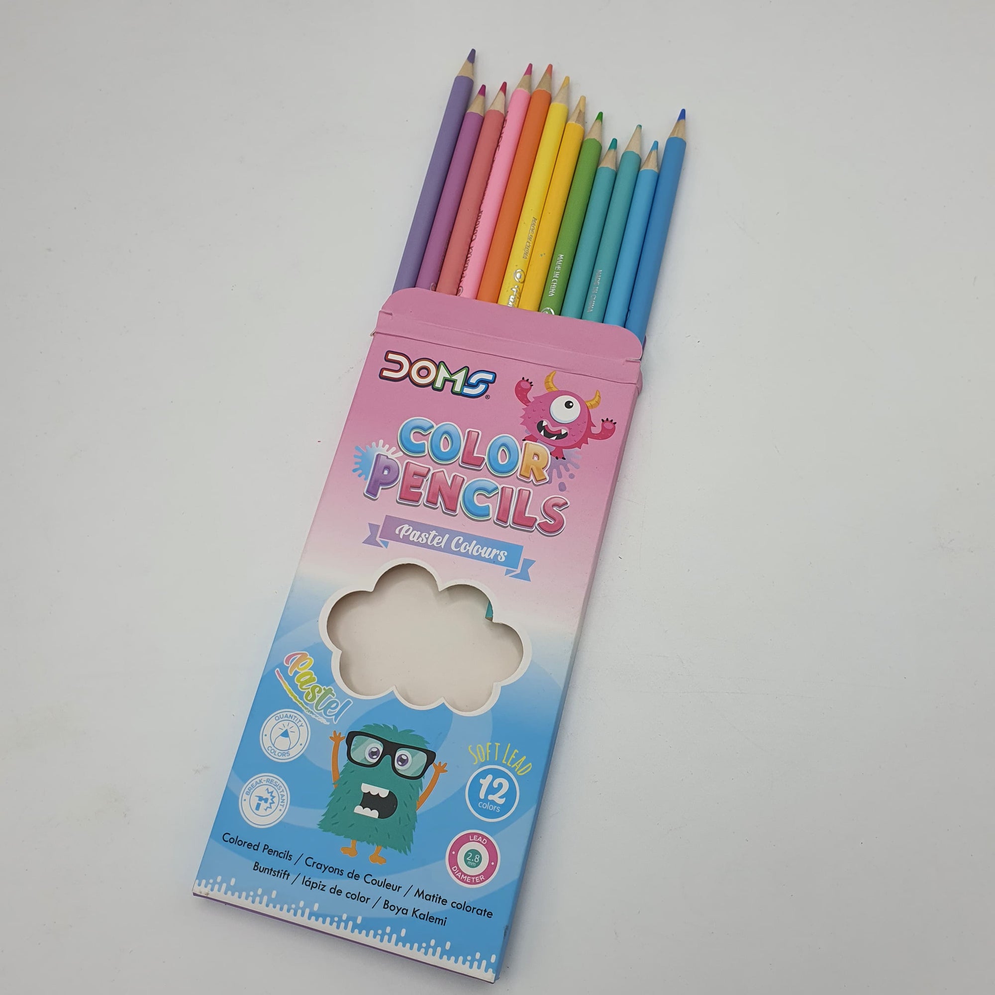 DOMS COLOR PENCIL 12 PCS | DOMS Color Pencils – 12 Shades, Jumbo Size | Extra Thick Color Pencils for Kids Drawing & Coloring