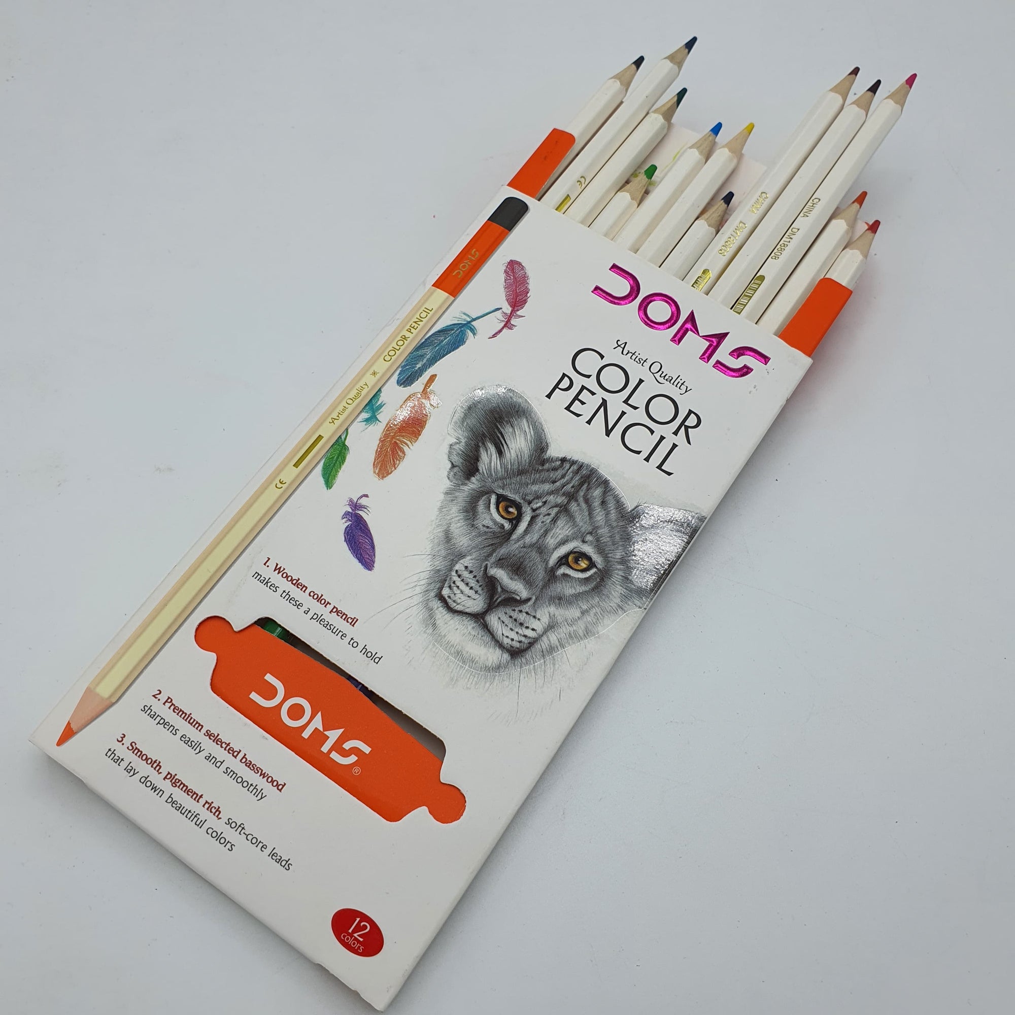 DOMS COLOR PENCIL 12 PCS | DOMS Color Pencils – 12 Shades, Jumbo Size | Extra Thick Color Pencils for Kids Drawing & Coloring