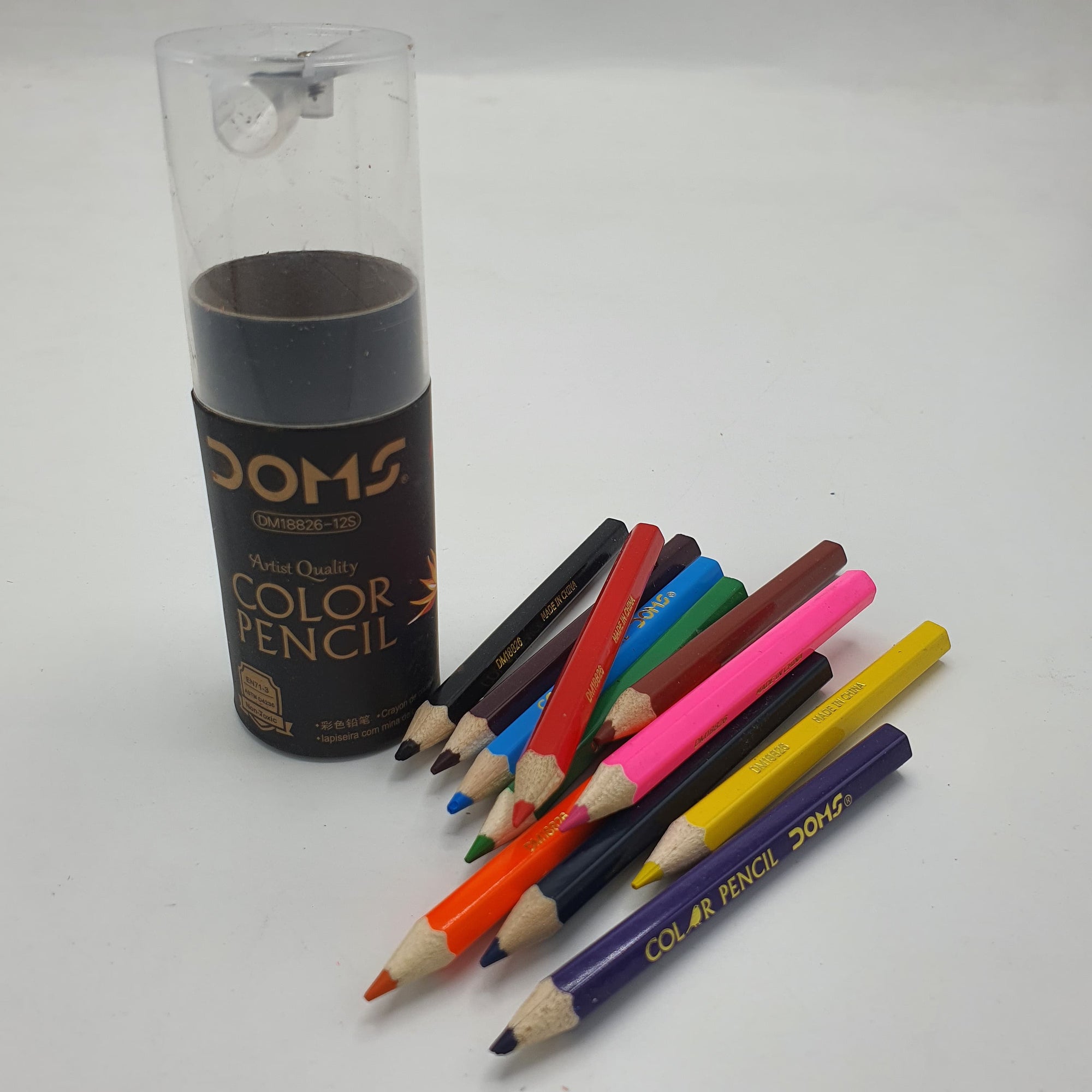 DOMS COLOR PENCIL 12 PCS | DOMS Color Pencils – 12 Shades, Small Size | Sharp, Smooth Coloring Pencils for Kids & School Use