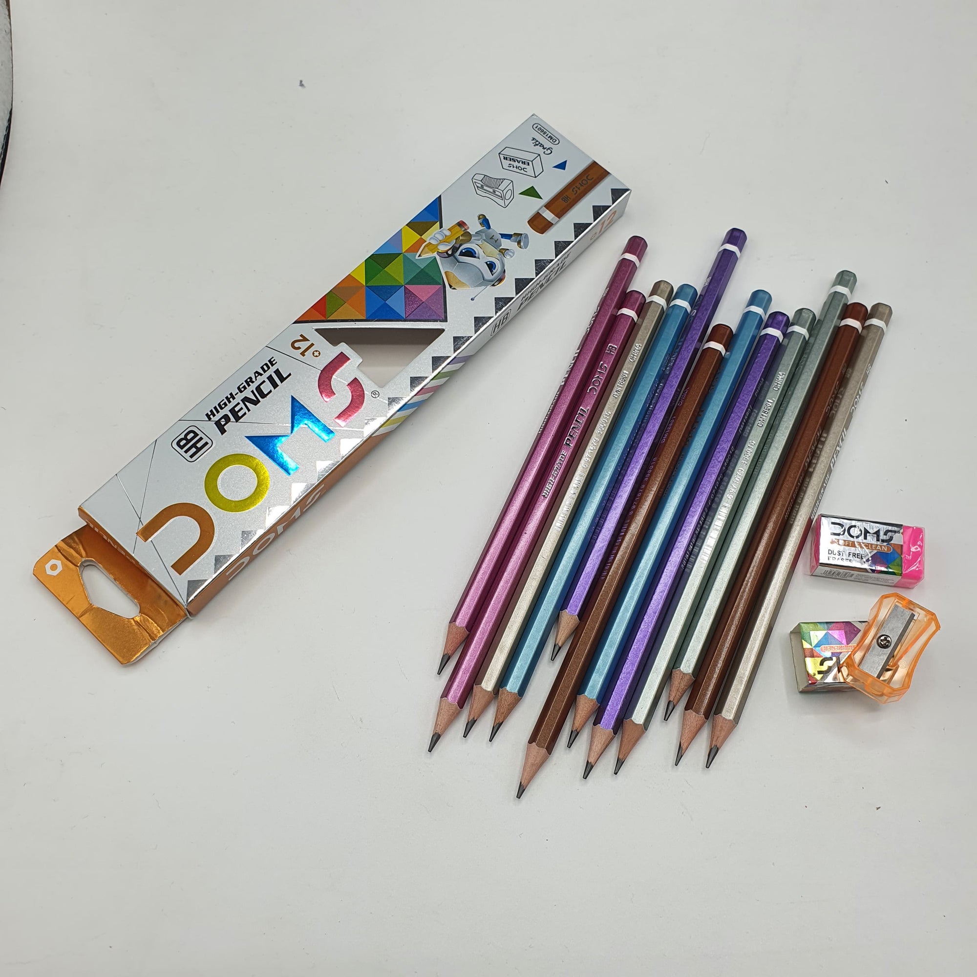 DOMS High Grade Pencils – Box of 12 | Premium Graphite Pencils for Writing, Drawing & School Use
