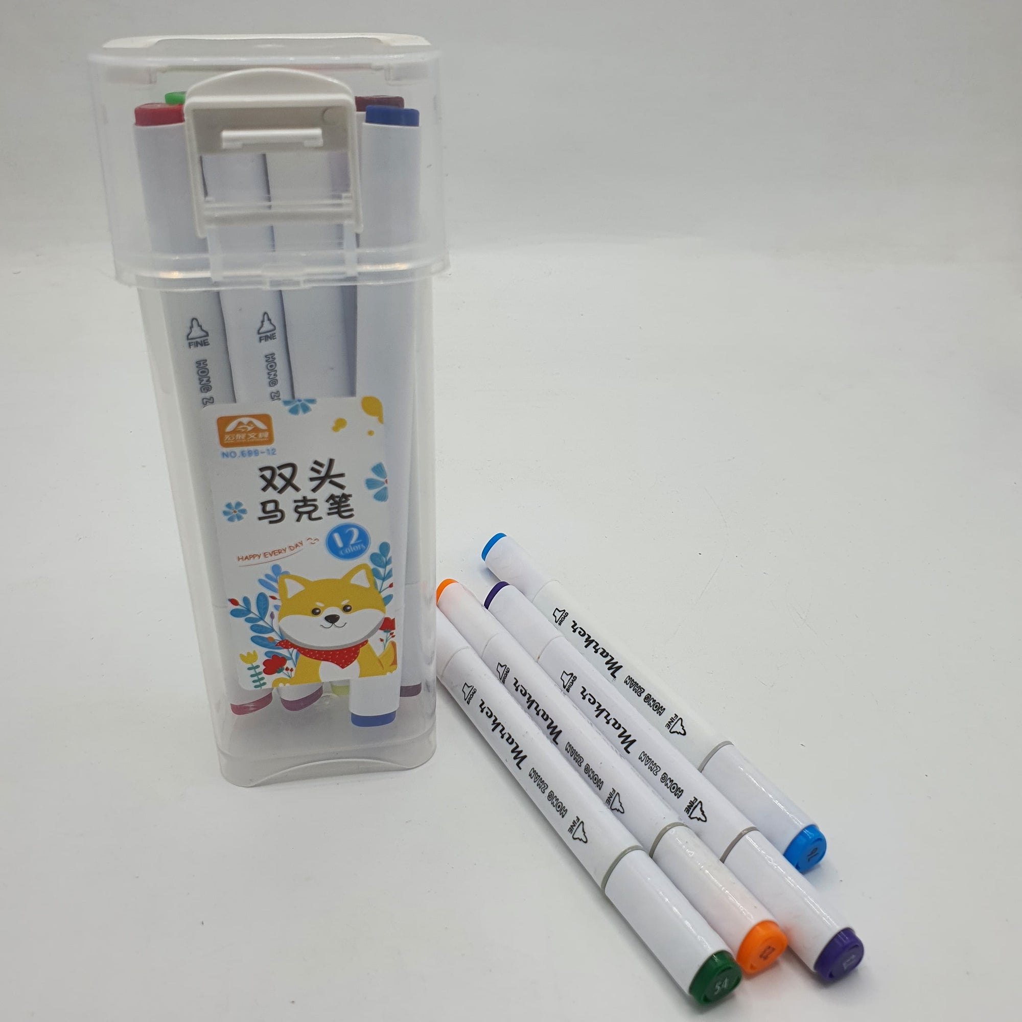 TWIN TIP ART MARKERS W.B 12 PCS BOX