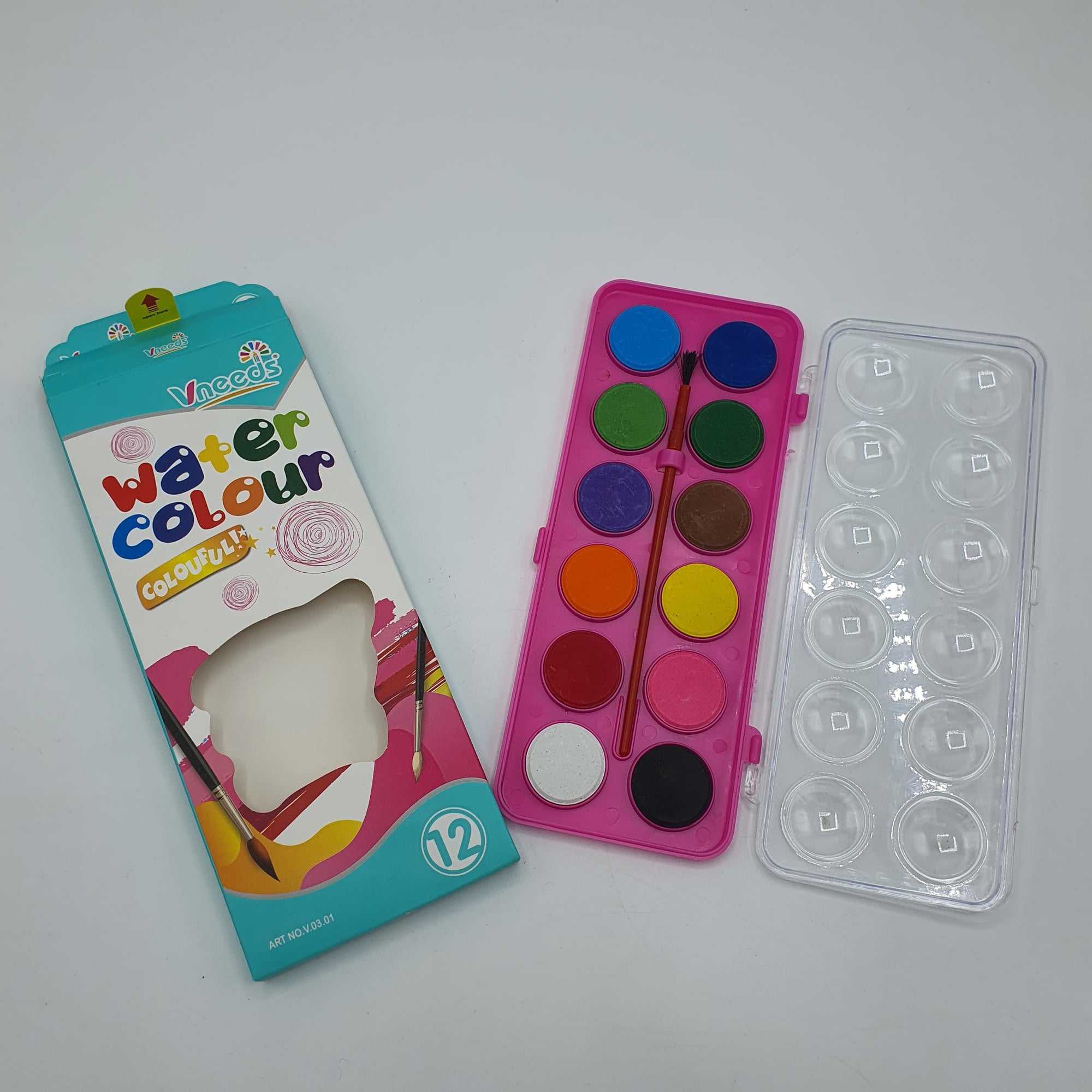 Vneeds Water Colors – 12 Vibrant Shades | Washable, Non-Toxic, and Easy to Use